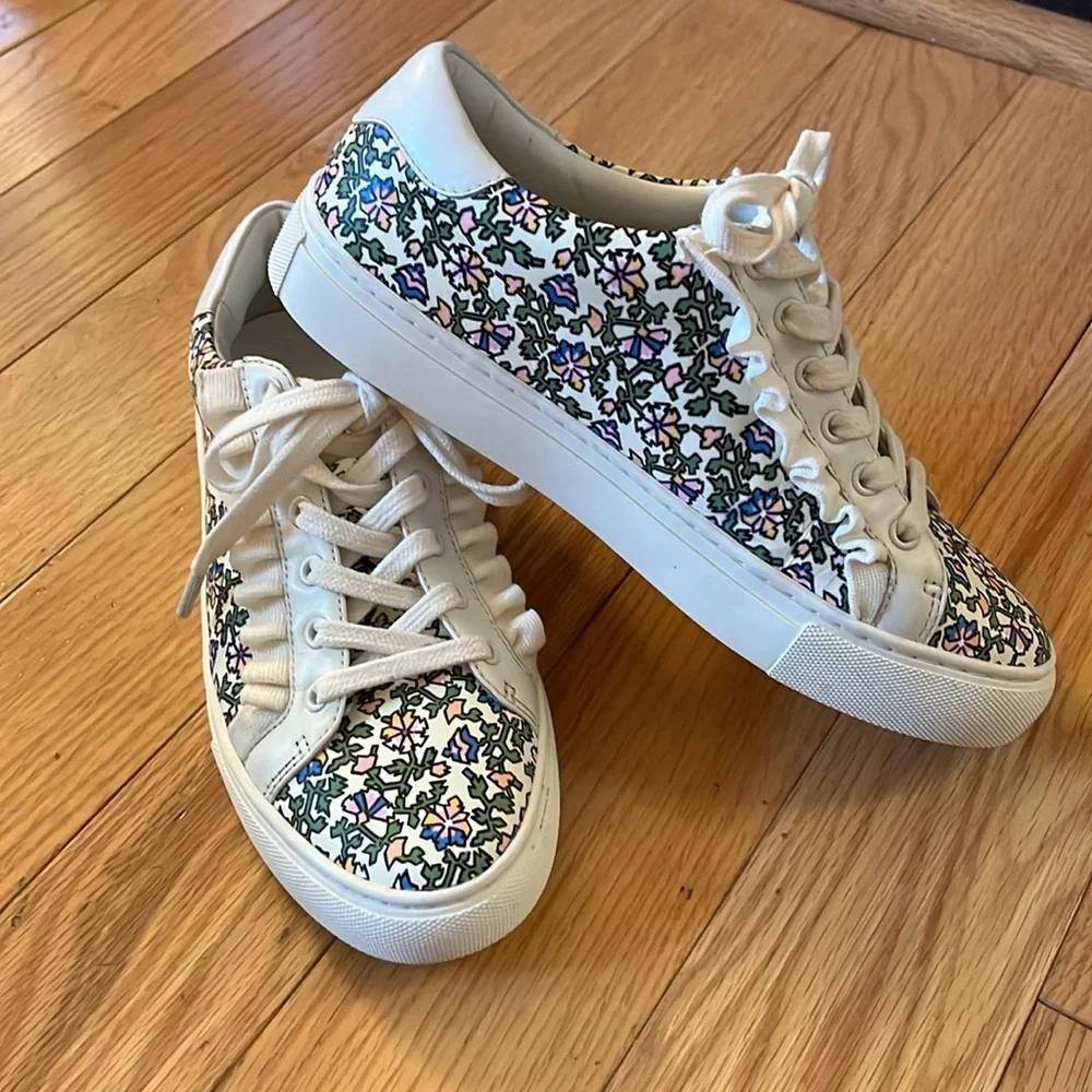 Tory burch Tory Sport floral Ruffle Leather Sneakers shoes